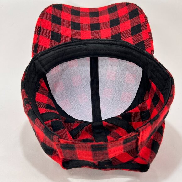 Classic Buffalo Plaid Strap Back Cap Hat Red Checkered Baseball Outdoor Mens - Picture 11 of 12